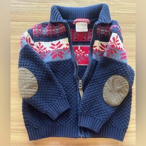 Hanna Andersson Red and Navy Knit Sweater
